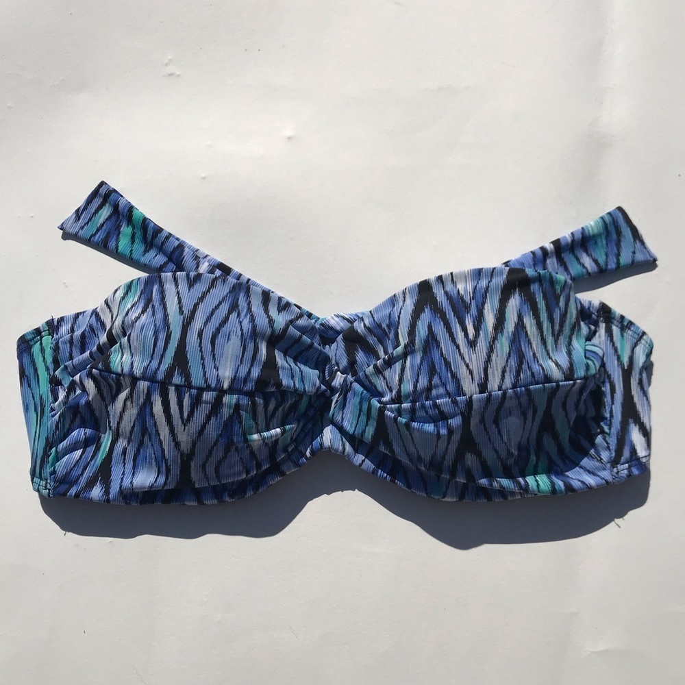 Skye Bikini Bandeau Push Up Swim Blue Medium